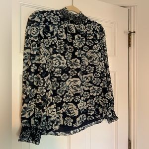 J Crew women’s blouse sheer chiffon like long sleeve size Medium